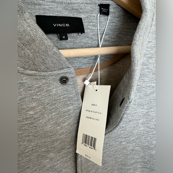 Vince Men’s Bomber Varsity letterman jacket size medium in grey - Picture 4 of 9